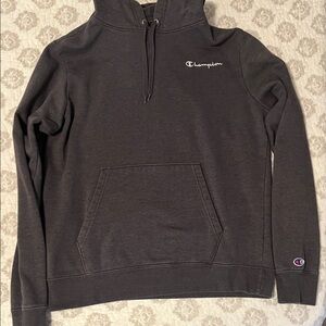 Champion Men's Dark Gray Hoodie- Medium